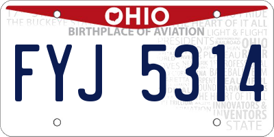 OH license plate FYJ5314