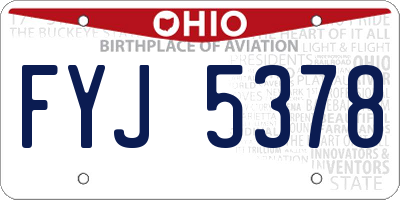 OH license plate FYJ5378