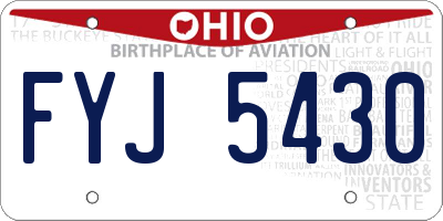 OH license plate FYJ5430