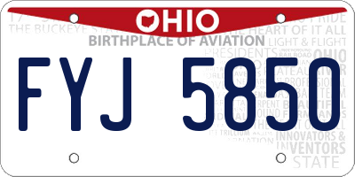 OH license plate FYJ5850
