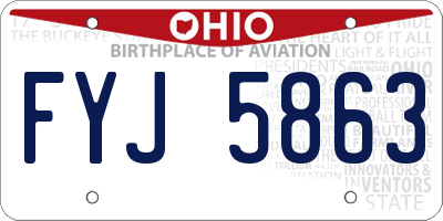 OH license plate FYJ5863
