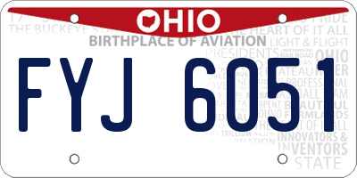 OH license plate FYJ6051