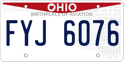 OH license plate FYJ6076