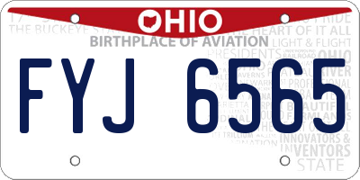 OH license plate FYJ6565