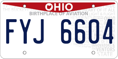 OH license plate FYJ6604