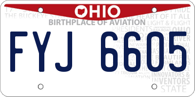 OH license plate FYJ6605