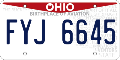 OH license plate FYJ6645