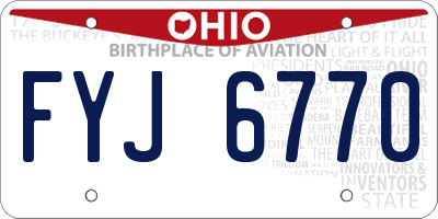 OH license plate FYJ6770