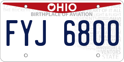 OH license plate FYJ6800