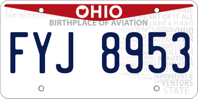 OH license plate FYJ8953