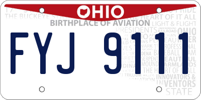 OH license plate FYJ9111