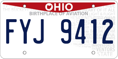 OH license plate FYJ9412