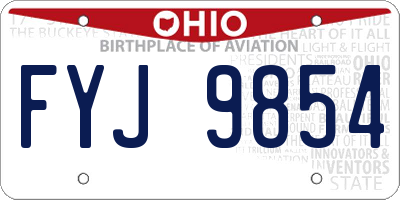 OH license plate FYJ9854