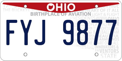 OH license plate FYJ9877
