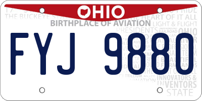 OH license plate FYJ9880