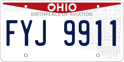OH license plate FYJ9911