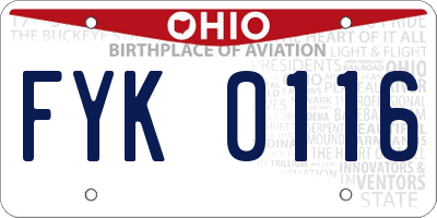 OH license plate FYK0116