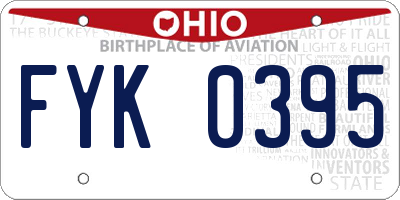 OH license plate FYK0395