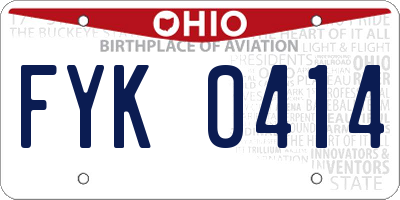 OH license plate FYK0414