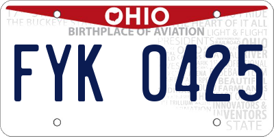 OH license plate FYK0425