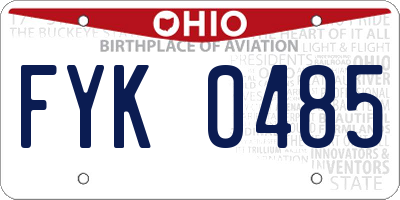 OH license plate FYK0485