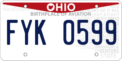OH license plate FYK0599