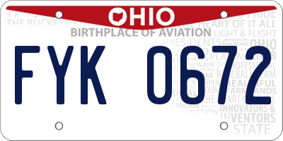 OH license plate FYK0672