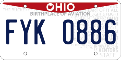 OH license plate FYK0886
