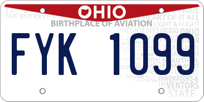 OH license plate FYK1099