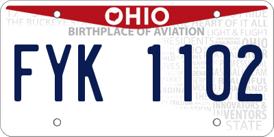 OH license plate FYK1102