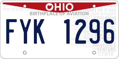 OH license plate FYK1296