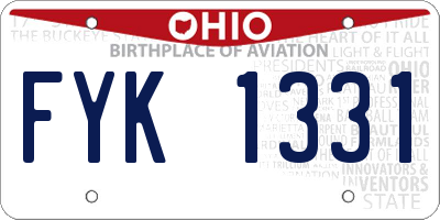 OH license plate FYK1331