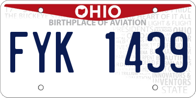 OH license plate FYK1439