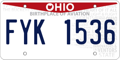 OH license plate FYK1536