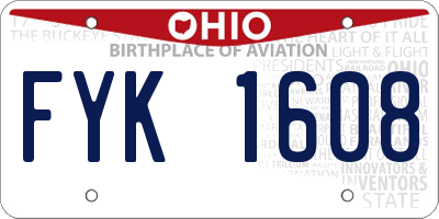 OH license plate FYK1608