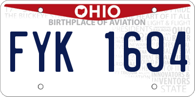 OH license plate FYK1694