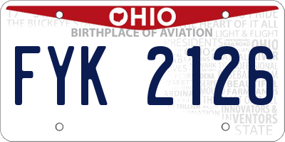 OH license plate FYK2126