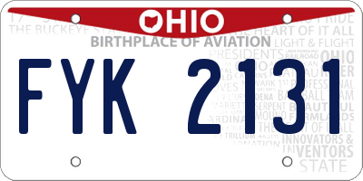 OH license plate FYK2131