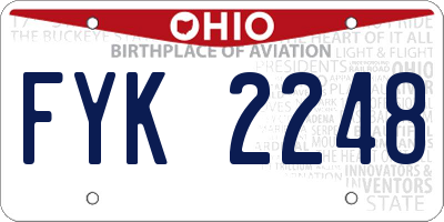 OH license plate FYK2248