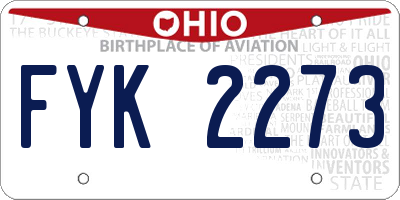 OH license plate FYK2273
