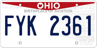 OH license plate FYK2361