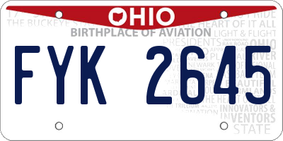 OH license plate FYK2645