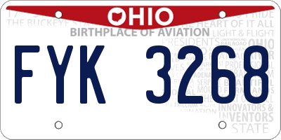 OH license plate FYK3268