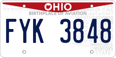 OH license plate FYK3848