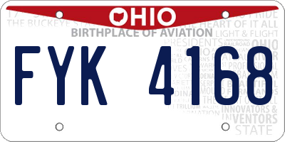 OH license plate FYK4168