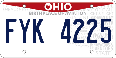 OH license plate FYK4225