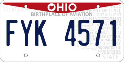 OH license plate FYK4571