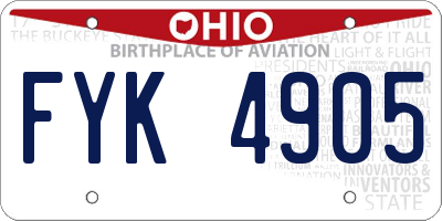OH license plate FYK4905
