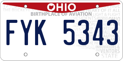 OH license plate FYK5343