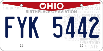 OH license plate FYK5442